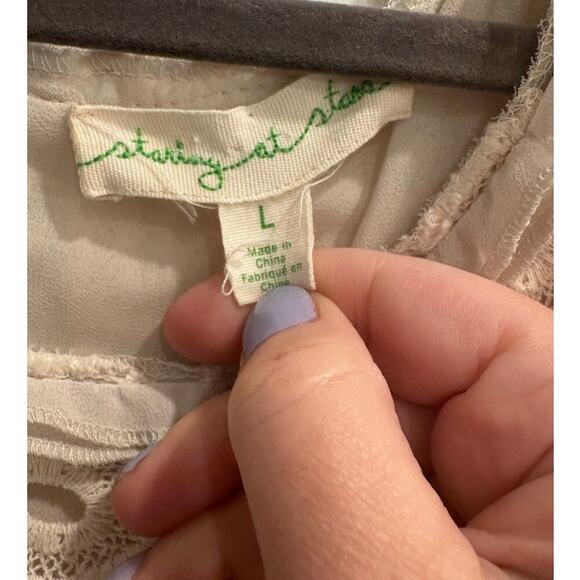 Staring at Stars Urban Outfitters Large Cream Crochet Top Dress Feminine Girly - Picture 4 of 5